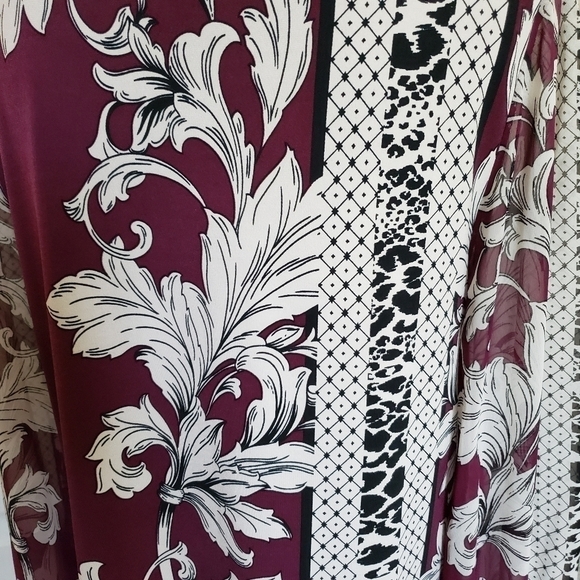 ALFANI TUNIC W/SHEER LONG SLEEVES SZ M - Picture 6 of 8